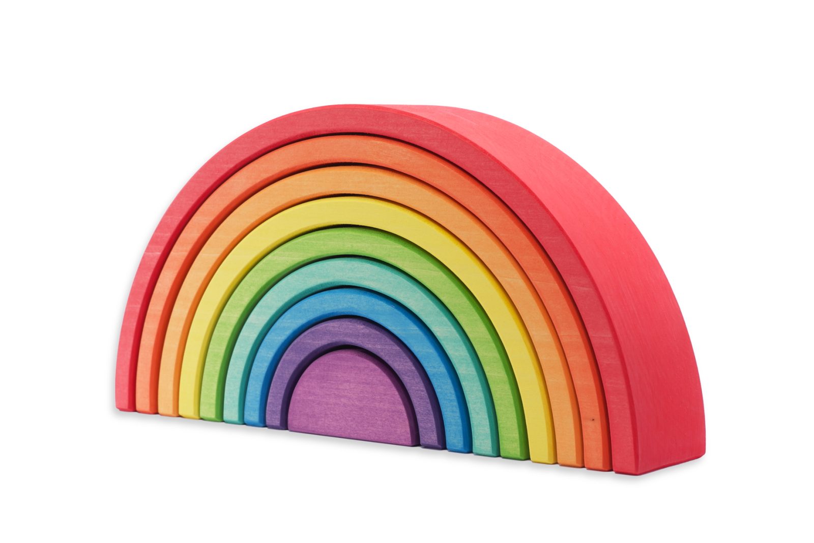 Ocamora houten regenboog in warme kleuren voor open ended spel