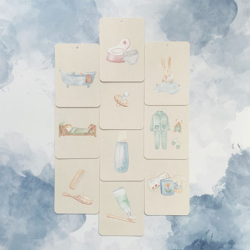 In A Flashcard bedtijd ritueel leerkaartjes voor rustige avondroutine