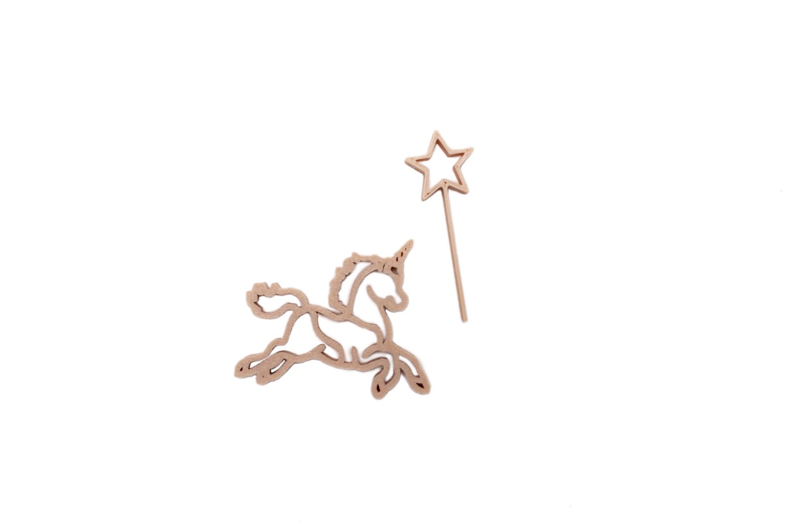unicorn en toverstaf klei uitstekers