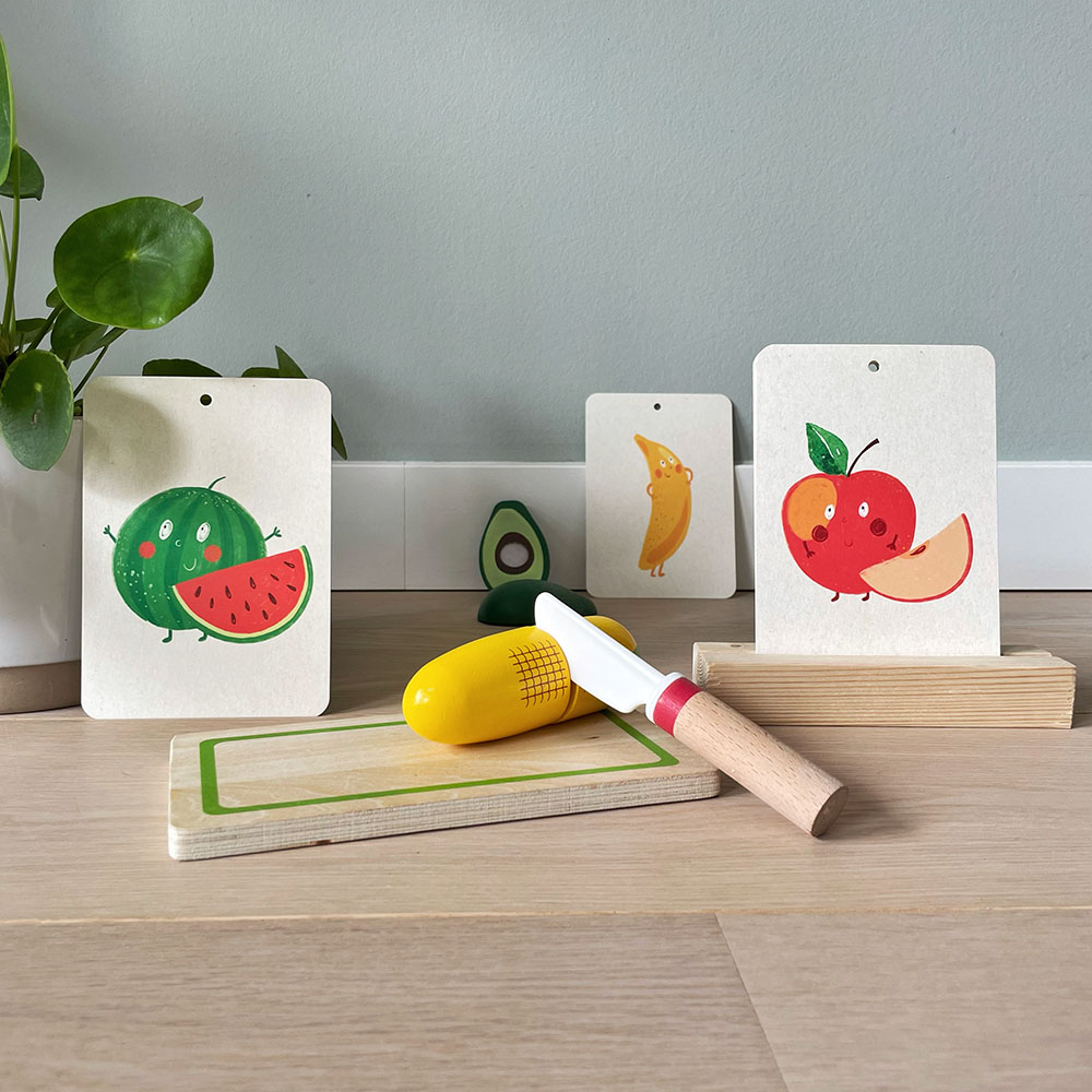 In A Flashcard fruit flashcards voor woordenschat en herkennen